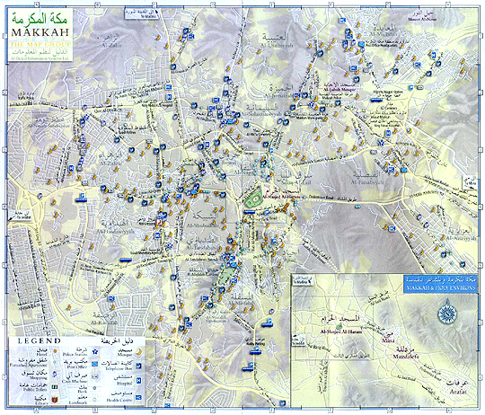 Carte de La Mecque (Arabie Saoudite)